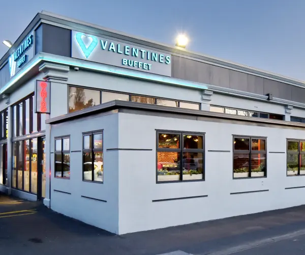 A Valentines restaurant exterior